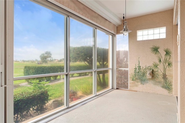 view of unfurnished sunroom