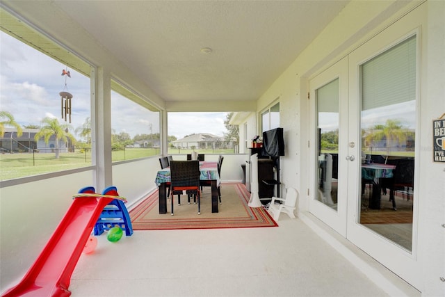 sunroom with french doors