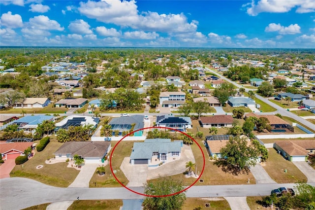 bird's eye view with a residential view