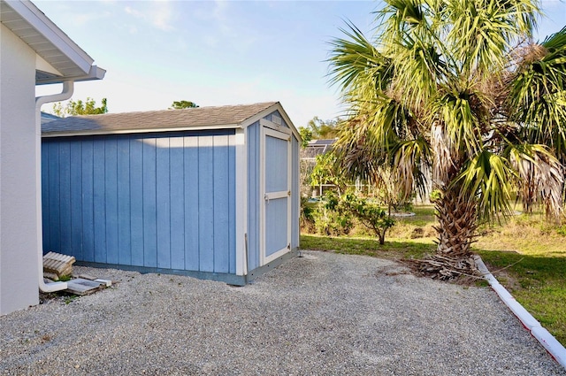 view of shed