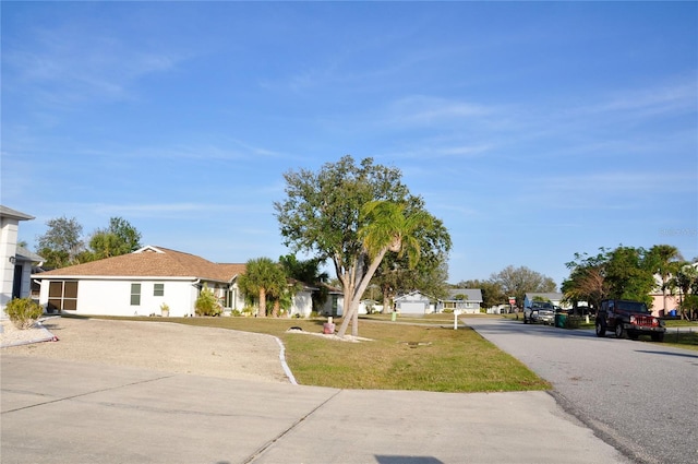 view of road featuring a residential view