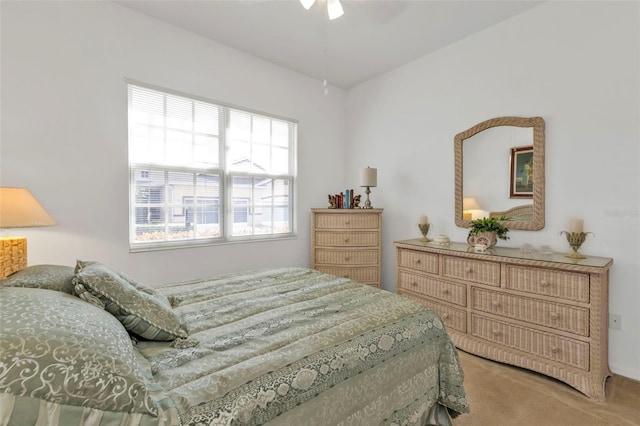 bedroom featuring carpet floors and a ceiling fan