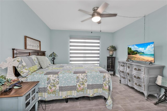 21287 Gertrude Ave Unit 106, Port Charlotte, FL 33952 - bedroom featuring a ceiling fan and wood finish floors