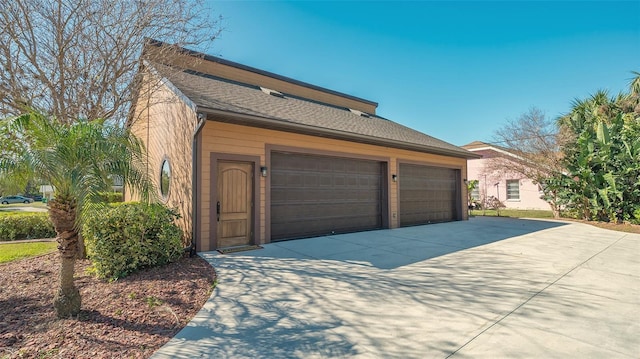 garage with driveway