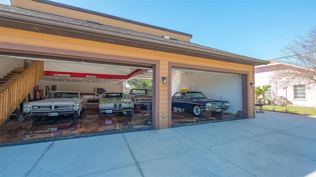 garage with driveway