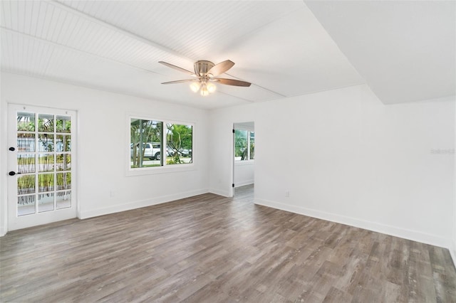 23475 Harper Ave, Port Charlotte, FL 33980 - unfurnished room with ceiling fan, baseboards, and wood finished floors