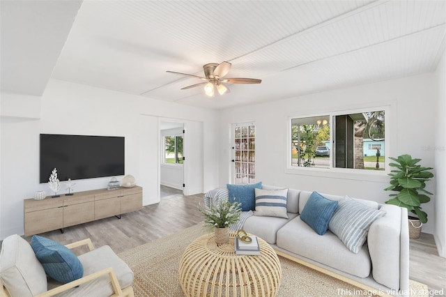 23475 Harper Ave, Port Charlotte, FL 33980 - living area with wood finished floors and a ceiling fan