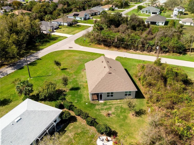 bird's eye view with a residential view