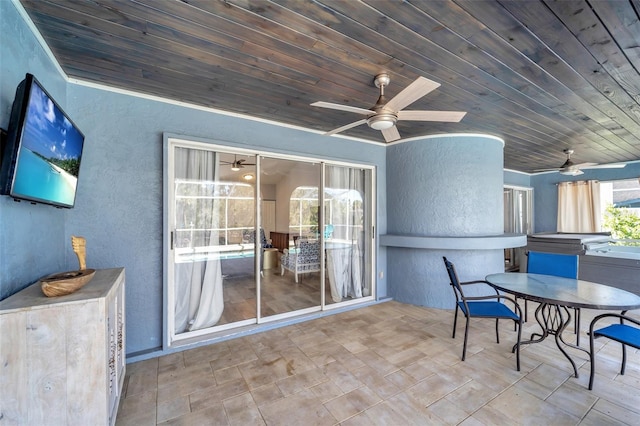 view of patio / terrace with ceiling fan