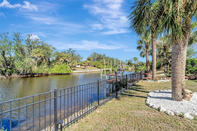 view of water feature featuring a boat dock