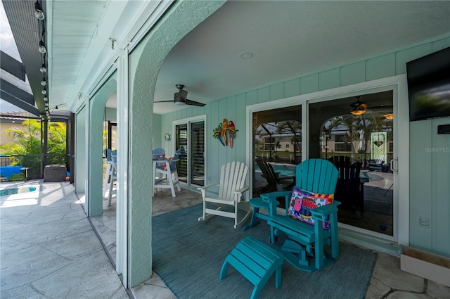 view of patio / terrace with ceiling fan