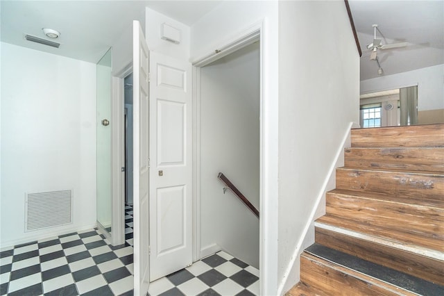 20 Palm Dr, Placida, FL 33946 - stairway with tile patterned floors and a ceiling fan
