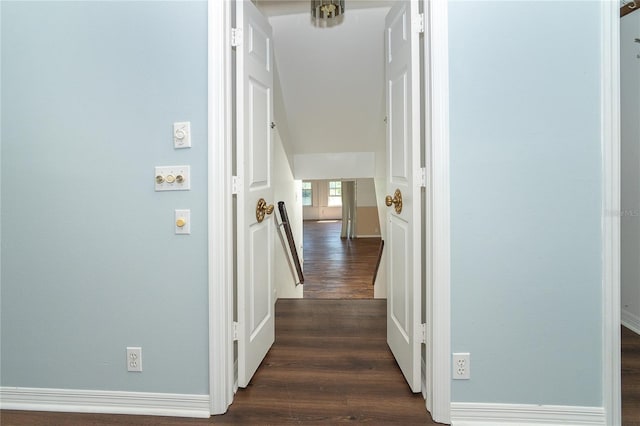 20 Palm Dr, Placida, FL 33946 - hallway featuring dark wood-style flooring and baseboards