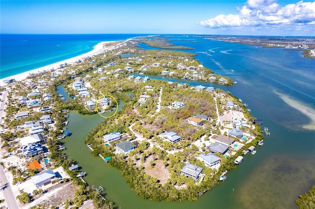 20 Palm Dr, Placida, FL 33946 - aerial view of property's location featuring a large body of water and nearby suburban area