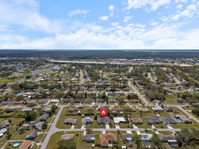 bird's eye view with a residential view