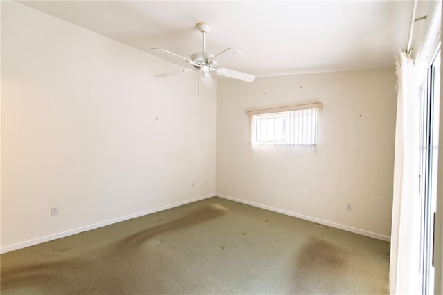 3300 Loveland Blvd Unit 2103, Punta Gorda, FL 33980 - spare room with baseboards, vaulted ceiling, carpet floors, and a ceiling fan