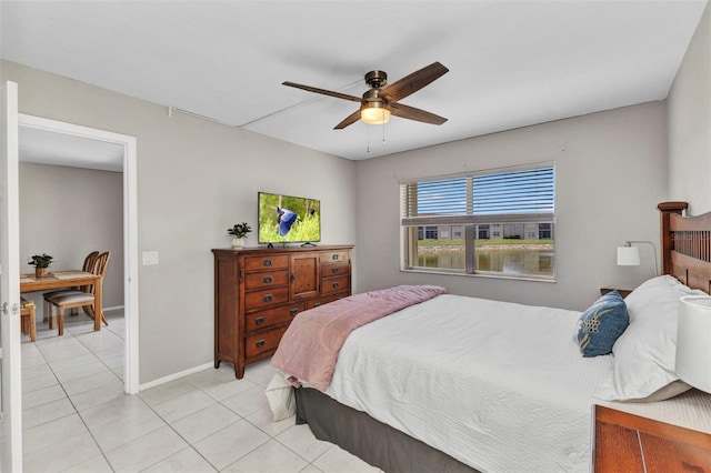 25100 Sandhill Blvd Unit R104, Punta Gorda, FL 33983 - bedroom featuring light tile patterned floors, baseboards, and ceiling fan