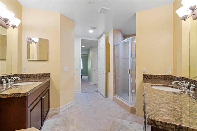 85 Vivante Blvd Unit 8542, Punta Gorda, FL 33950 - bathroom with a stall shower, tile patterned flooring, and a sink