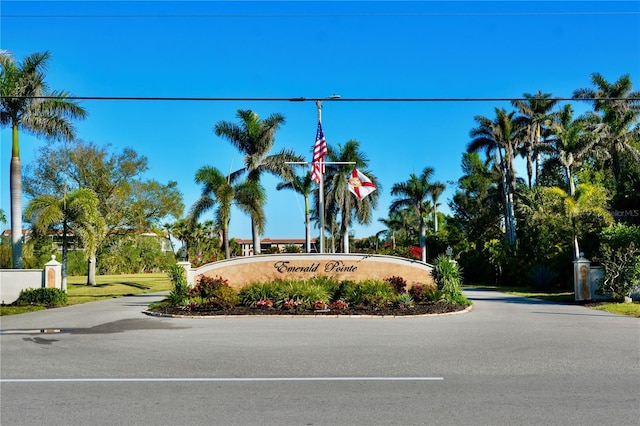 view of community sign