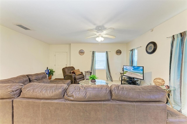 315 Southland Rd, Venice, FL 34293 - living area featuring visible vents and a ceiling fan