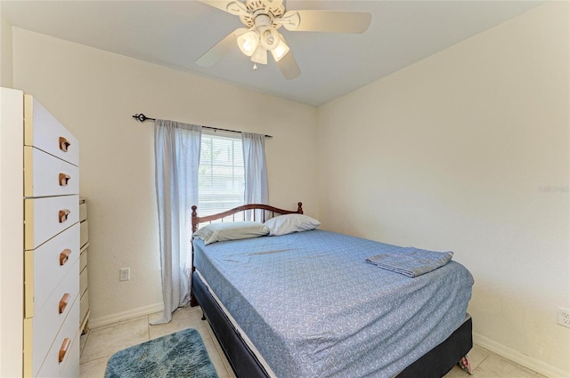 315 Southland Rd, Venice, FL 34293 - bedroom featuring ceiling fan, baseboards, and light tile patterned flooring
