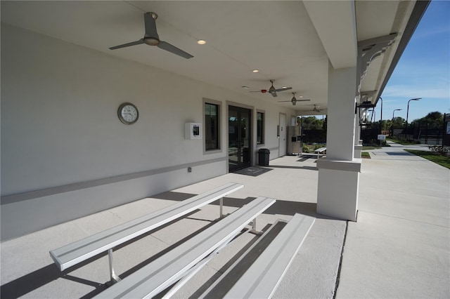 view of patio / terrace with ceiling fan