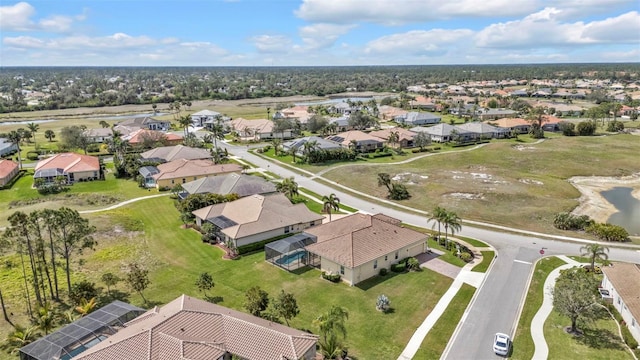 birds eye view of property with a residential view