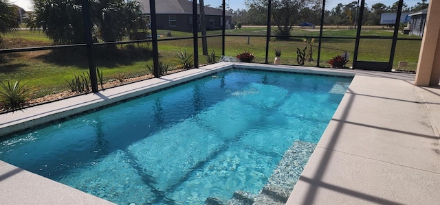 pool with glass enclosure