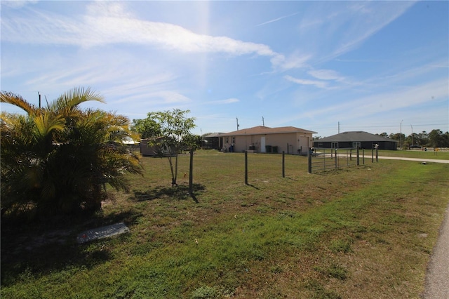 view of yard with fence