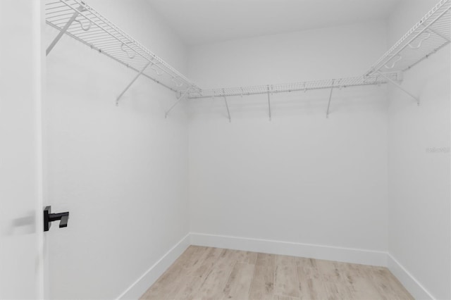 spacious closet with wood finished floors