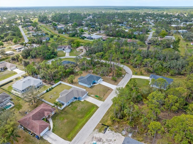 aerial view with a residential view