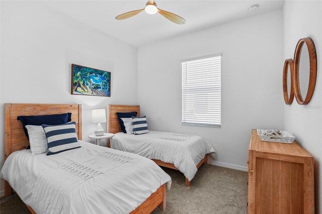 14724 Cherry Blossom Way, Punta Gorda, FL 33955 - bedroom featuring carpet floors, a ceiling fan, and baseboards