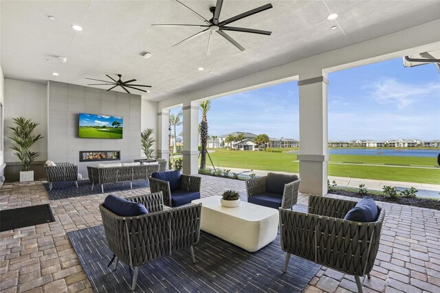 14724 Cherry Blossom Way, Punta Gorda, FL 33955 - view of patio / terrace featuring outdoor lounge area and a ceiling fan