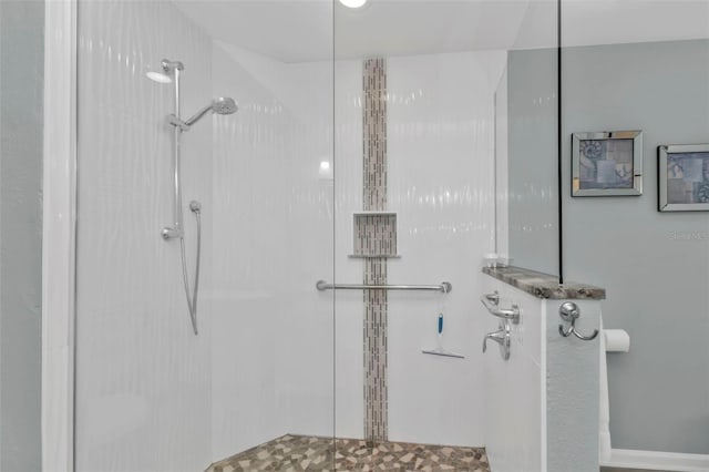 full bathroom featuring a walk in shower