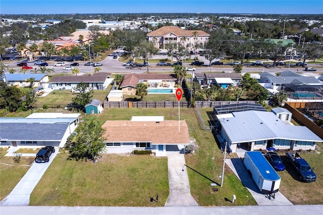 aerial view featuring a residential view