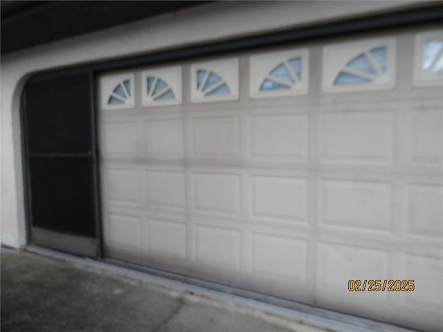 view of garage