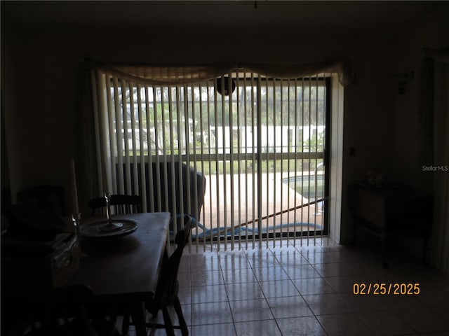 view of tiled dining area