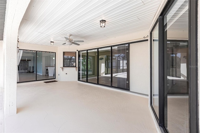 view of patio with a ceiling fan