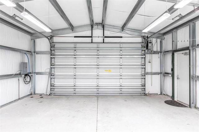 garage with electric panel