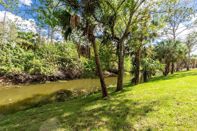 view of yard featuring a water view