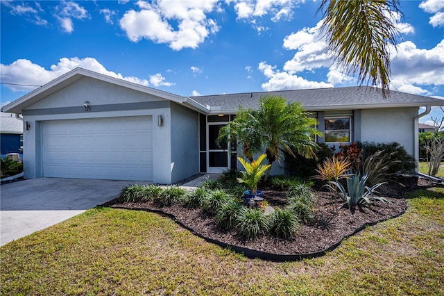 129 Barre Dr NW, Port Charlotte, FL 33952 - single story home featuring concrete driveway, a shingled roof, an attached garage, and stucco siding