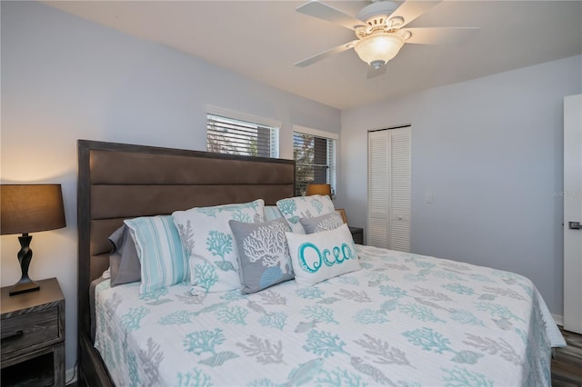 129 Barre Dr NW, Port Charlotte, FL 33952 - bedroom with ceiling fan and a closet