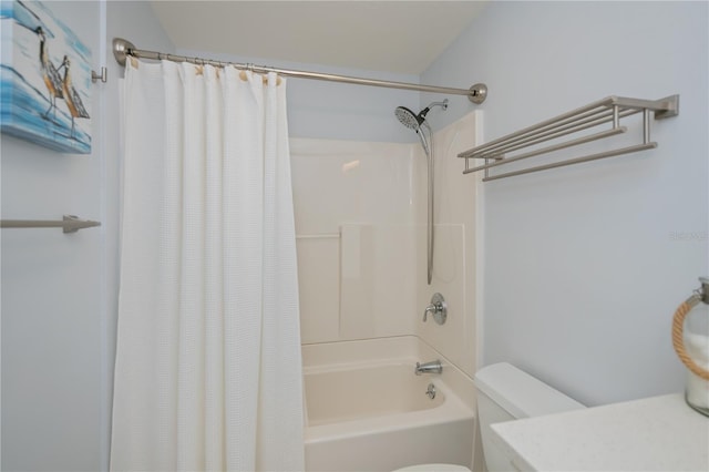 129 Barre Dr NW, Port Charlotte, FL 33952 - full bathroom with toilet and shower / tub combo with curtain
