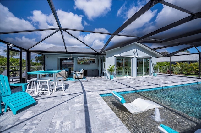 129 Barre Dr NW, Port Charlotte, FL 33952 - exterior space with a lanai and an outdoor pool