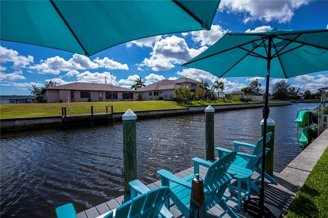129 Barre Dr NW, Port Charlotte, FL 33952 - view of dock featuring a water view and a yard