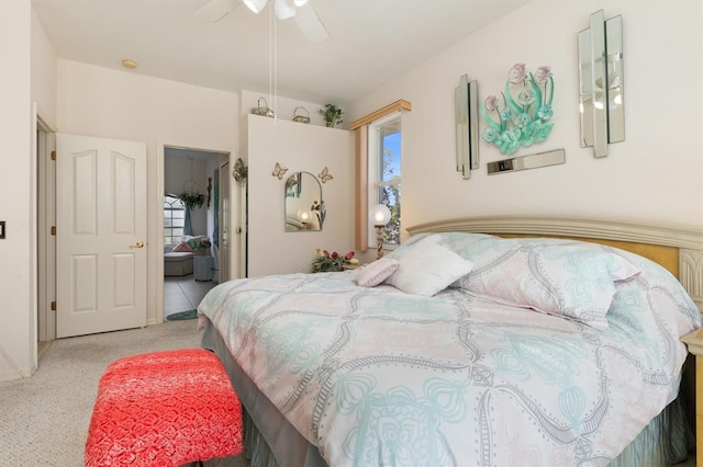 bedroom featuring ceiling fan