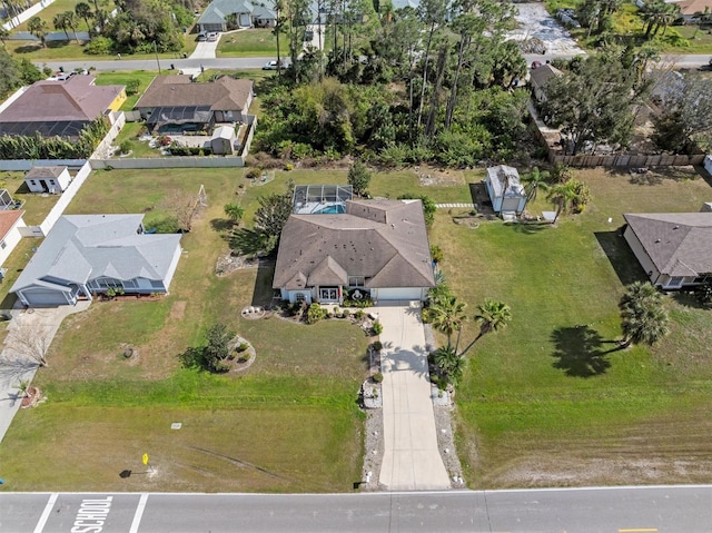 drone / aerial view with a residential view