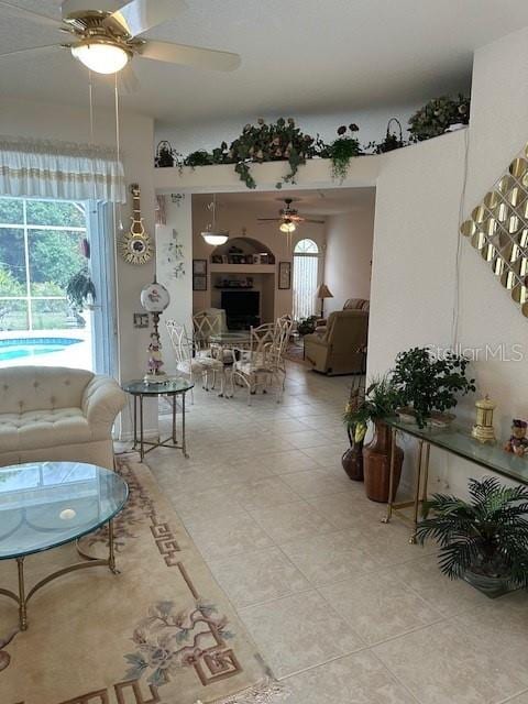 3816 N Cranberry Blvd, North Port, FL 34286 - living room featuring a ceiling fan