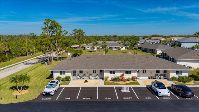 bird's eye view with a residential view