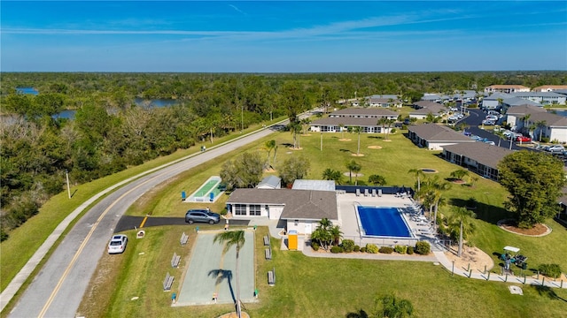 drone / aerial view featuring a residential view